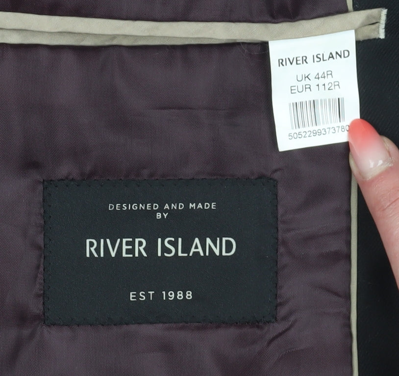 River Island Men's Black Blazer Size 44R