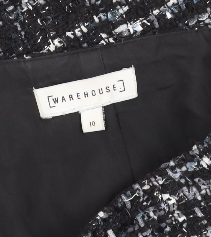 Warehouse Women Black Tweed Pencil Skirt Size 10