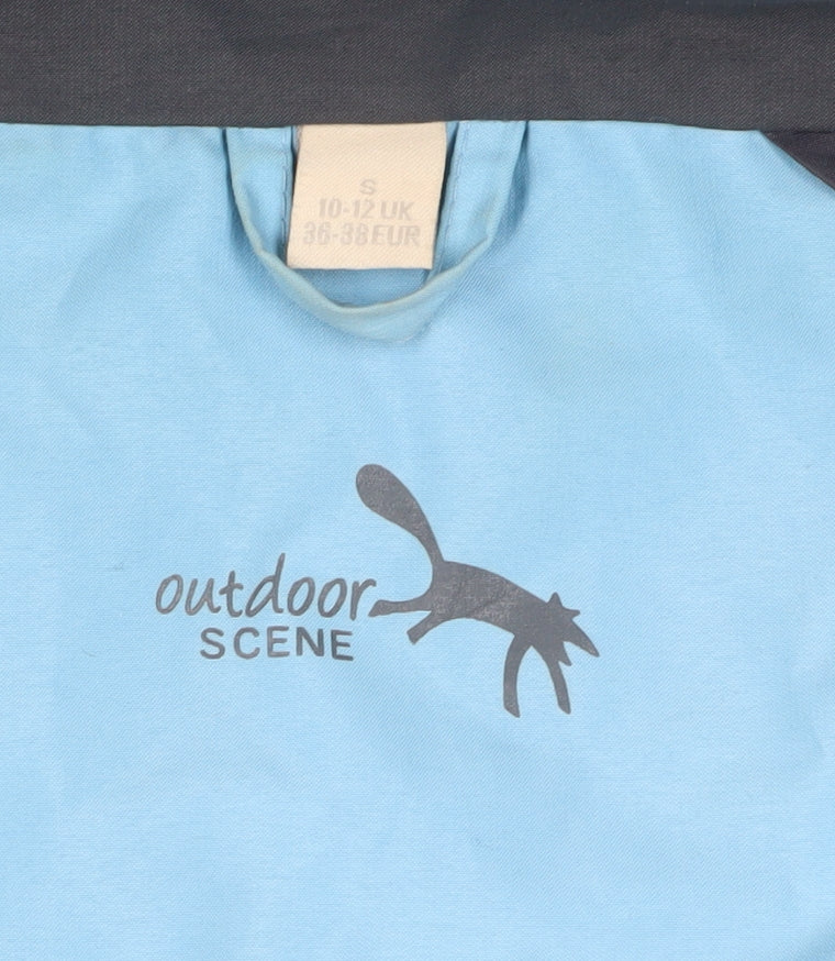Outdoor Scene Women's Blue Rain Coat Size 10-12