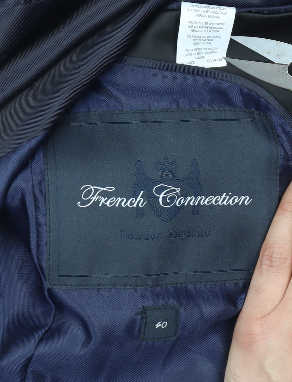 French Connection Men's Blue Tuxedo Blazer, 40R