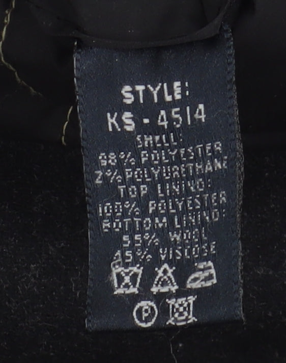 Guise Men's Black Overcoat Size M with Zipped Pockets