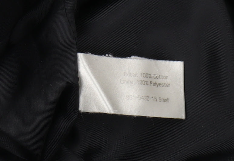 Cecil Gee Men's Black S Trench Coat Belted Long Cotton