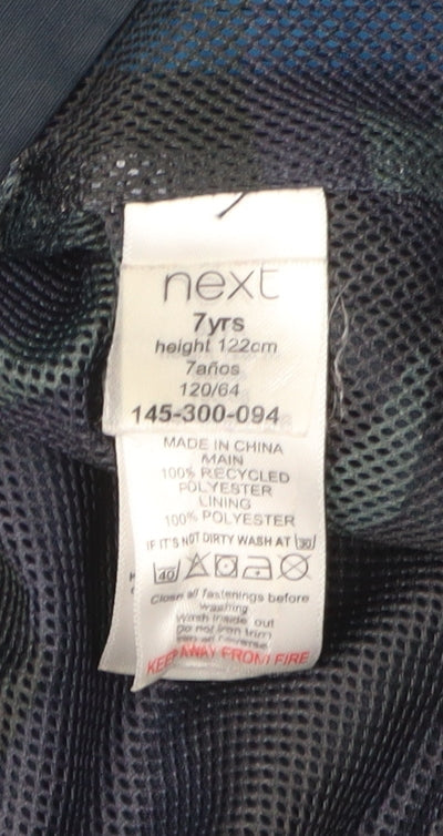 Next Boys Blue Hooded Jacket 7 Years with Zip Pockets