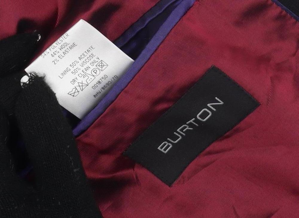Burton Men's Black Blazer, Size 40R Regular Fit Formal