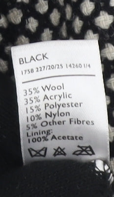 Berkertex Women's Black Blazer Size 16 with Geometric Pattern