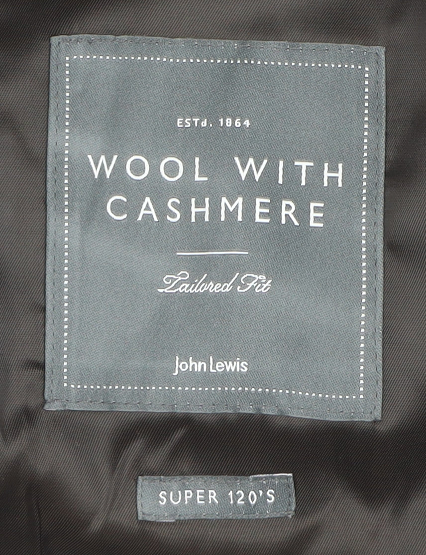 John Lewis Men's Grey 38S Wool Cashmere Blazer