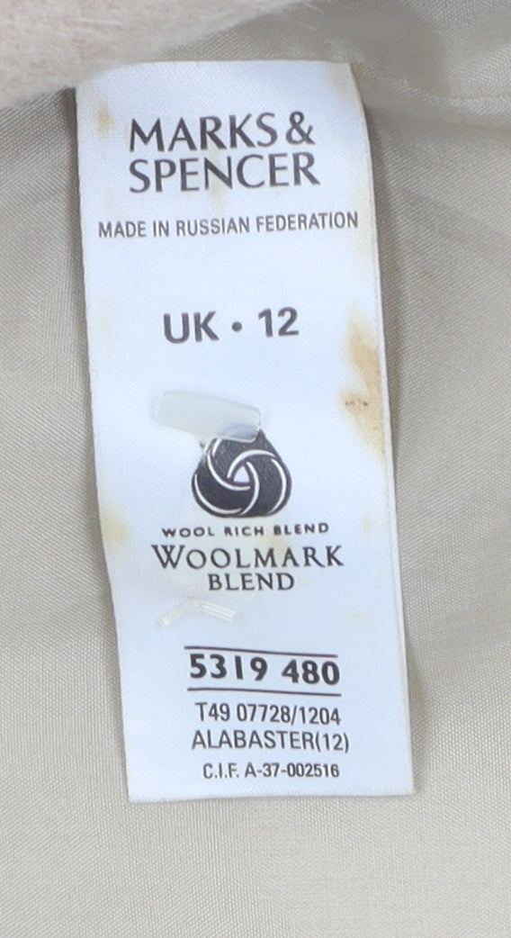 Marks & Spencer Beige Women's Overcoat Size 12