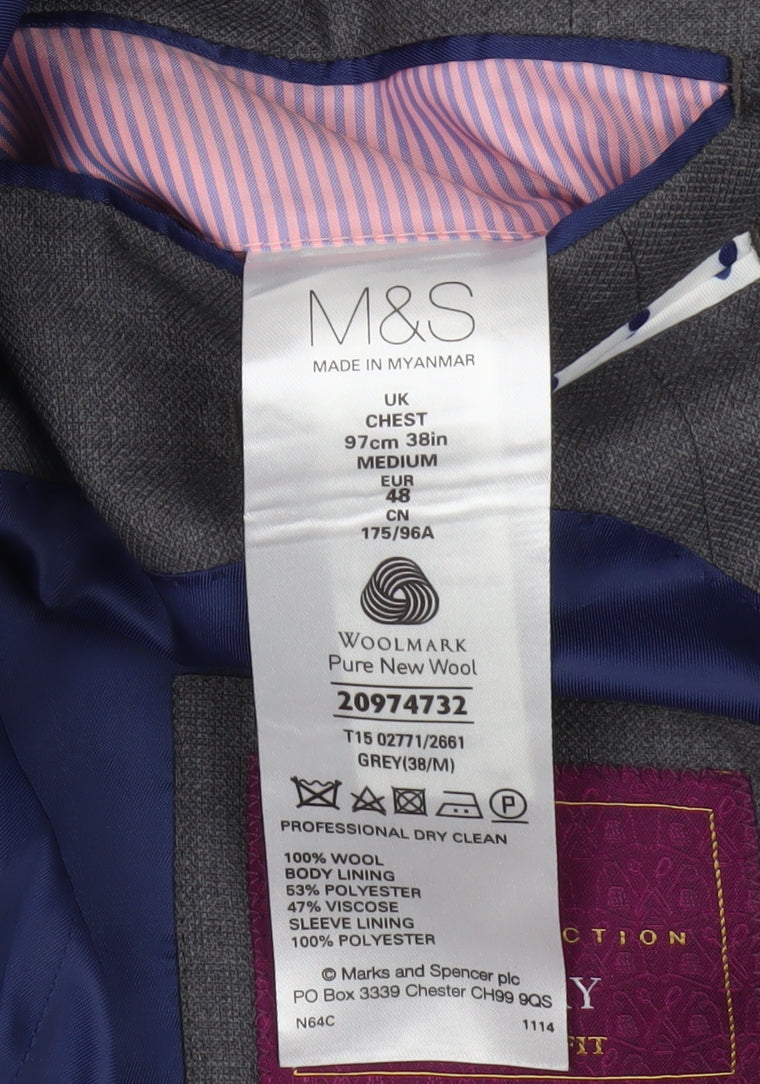 Marks & Spencer Grey Blazer, 38R Men's Business Wear