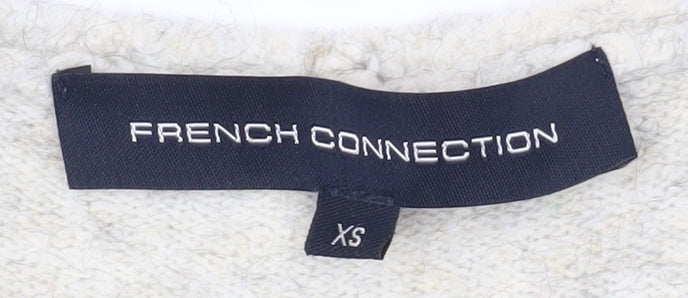 French Connection Women's Ivory V-Neck Pullover XS