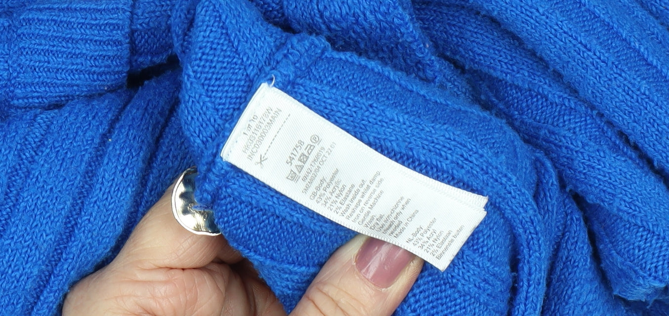 Monsoon Women's Blue High Neck Pullover Jumper – Size L