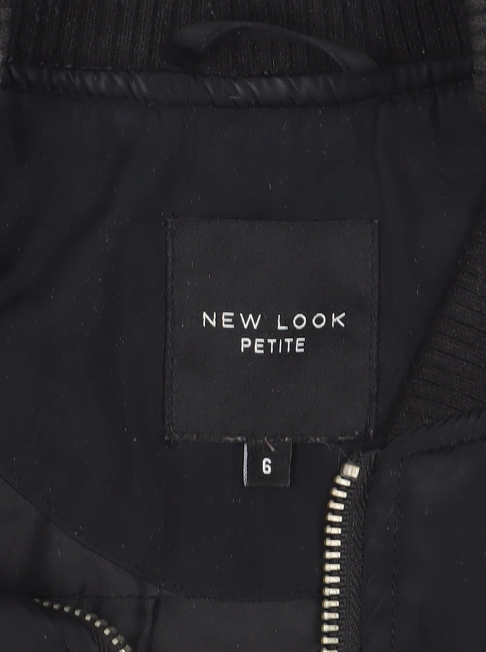 New Look Women's Black Bomber Jacket Size 6 Petite