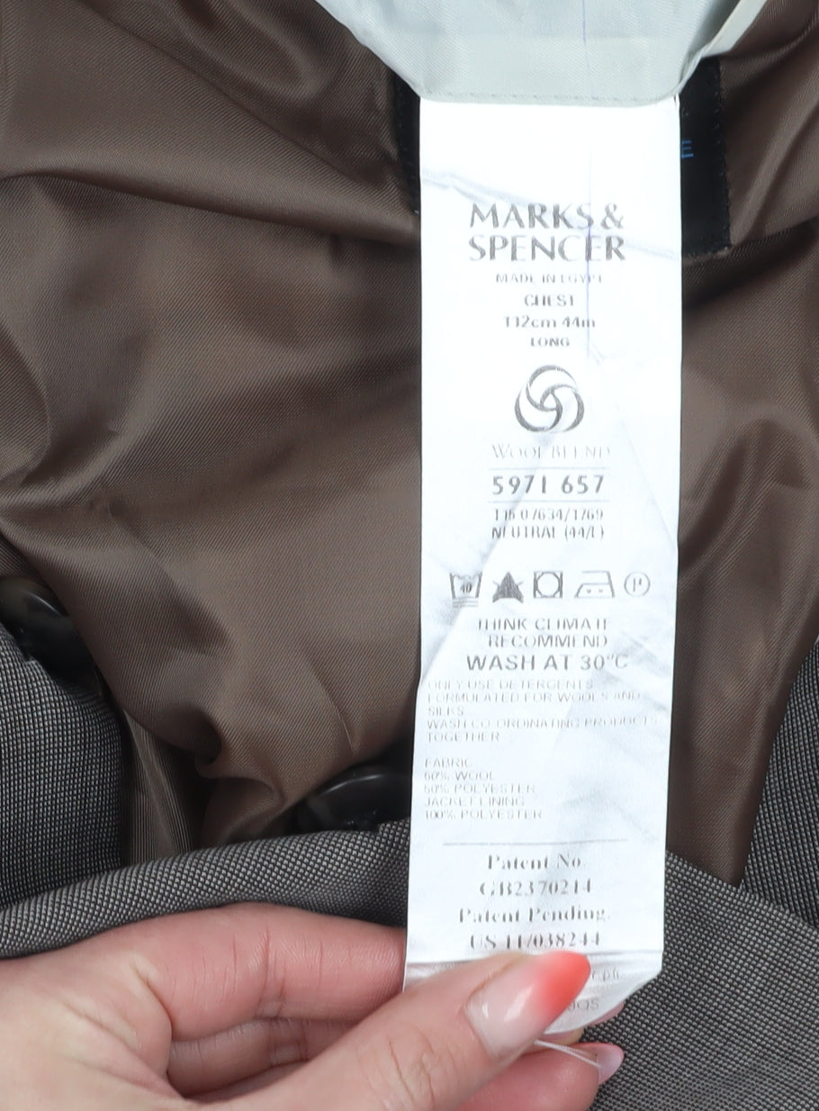 Marks & Spencer Men's Brown 44L Blazer Classic Formal
