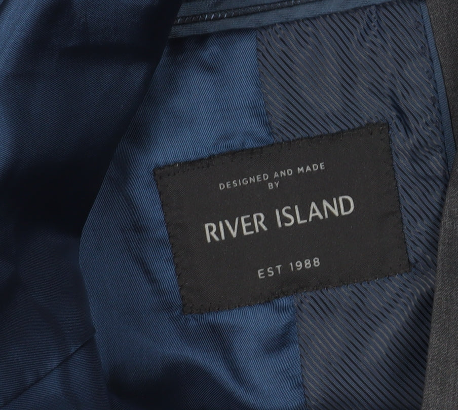 River Island Men’s Grey Blazer 38S Formal Short