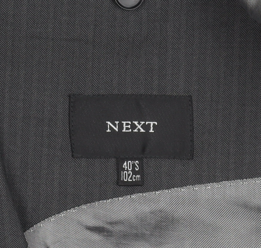 Next Men's Black Blazer 40S Wool Short Jacket