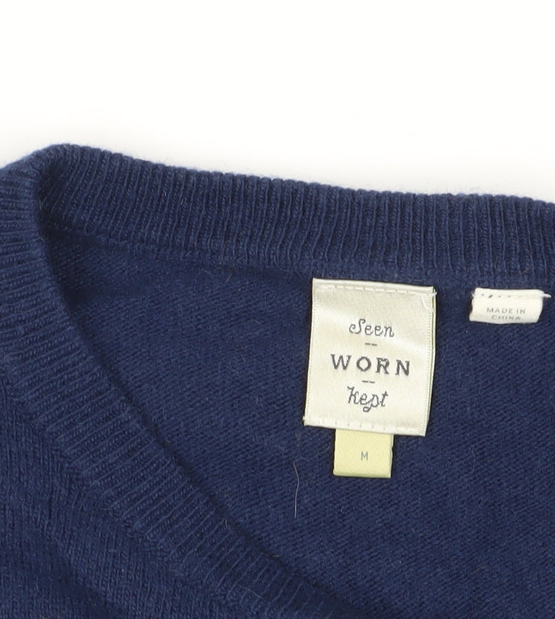 Seen Worn Kept Women's Blue Striped Pullover Jumper M