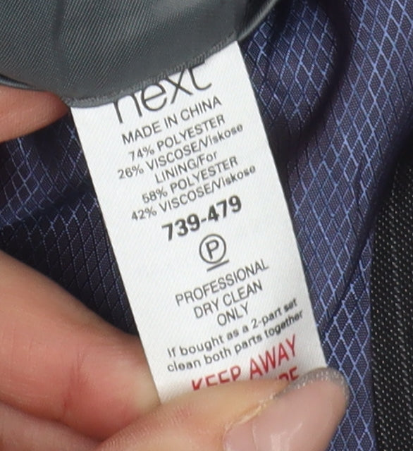Next Men's Grey Blazer, 36S, Striped