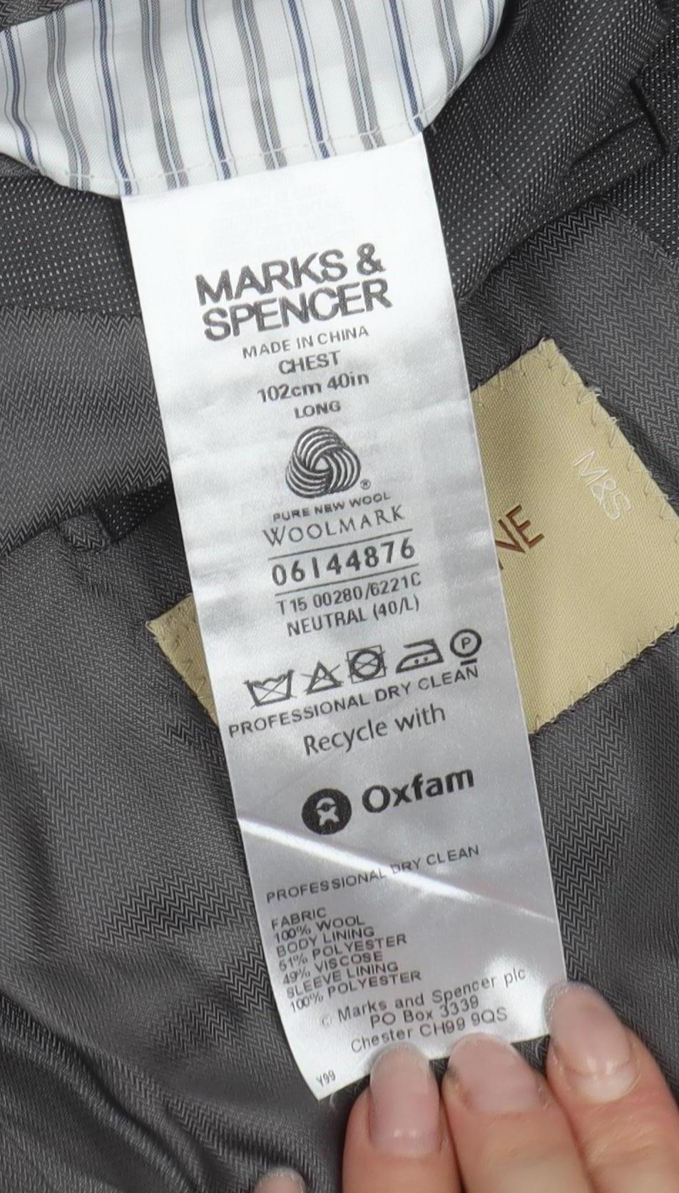 Marks & Spencer Grey Men's Blazer 40L