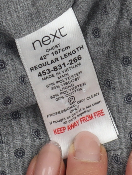 Next Men's Grey Regular Fit Blazer 42R