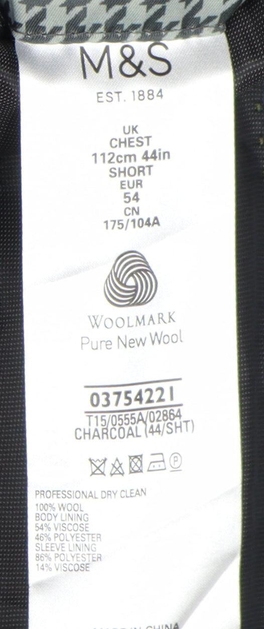 Marks & Spencer Men's Grey Wool Blazer 44S