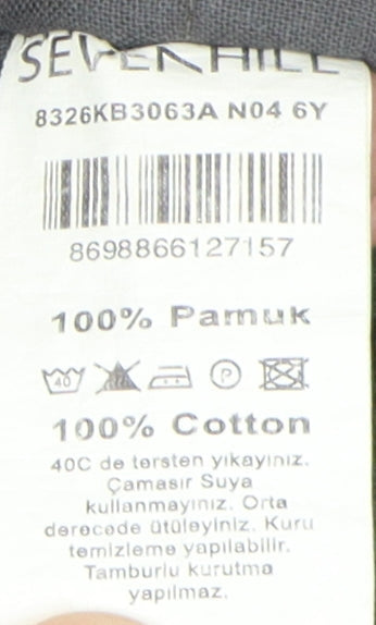 Brand and care label for Sevenhill boys’ grey cotton basic jacket 6 years