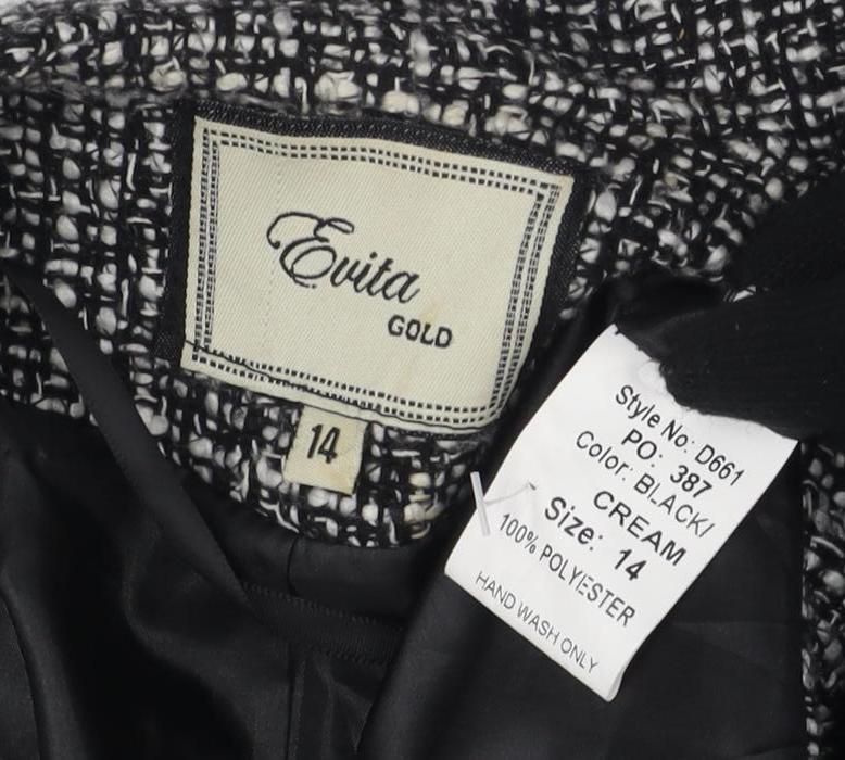 Butler & Gold Women's Black Check Jacket, Size 14