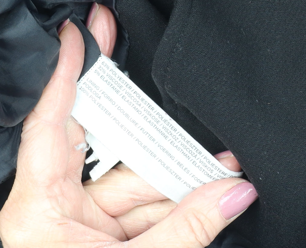 Mango Women's Black XS Overcoat with Buttons