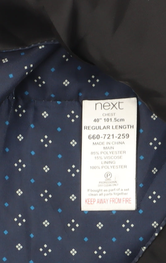Next Men's Grey Check Suit Waistcoat, Size 40R, Regular Fit