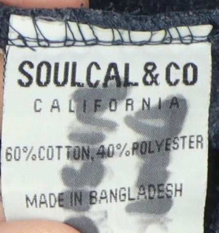SoulCal Blue XS Henley Hoodie Unisex