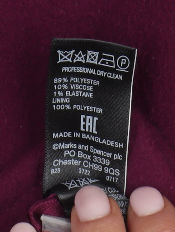 Marks & Spencer Women's Purple Overcoat Size 14
