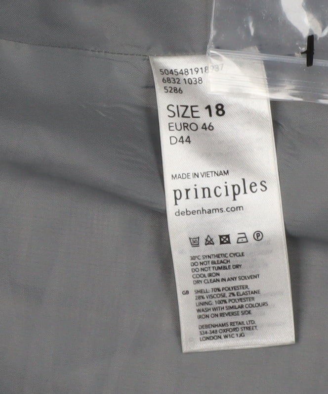 Close-up detail of Principles Women's Grey Check Suit Jacket -, size 18