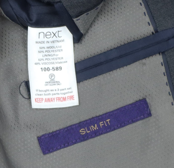Next Men's Grey 36S Slim Fit Suit Jacket
