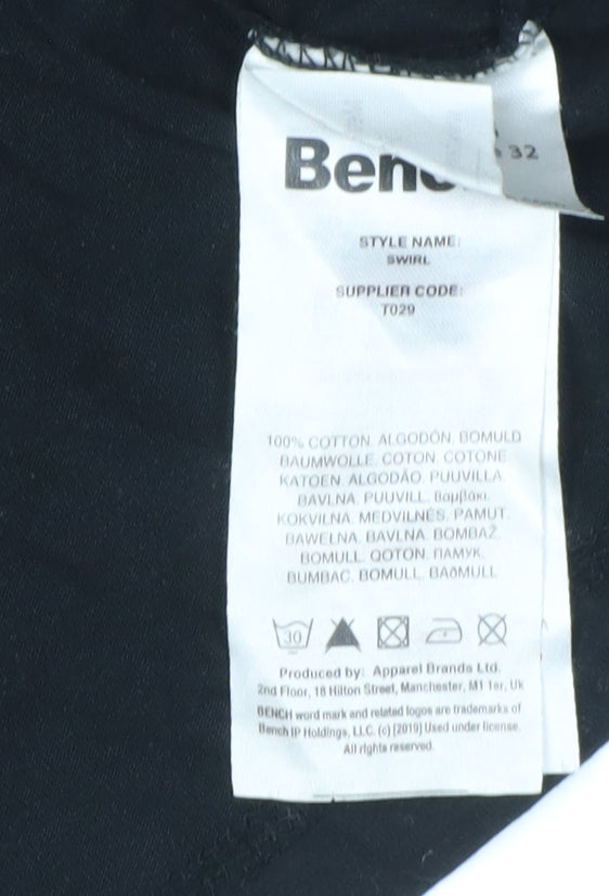 Bench Black Graphic T-shirt Size L