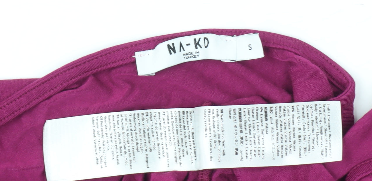 NA-KD Women's Purple Wrap Blouse Size S Viscose