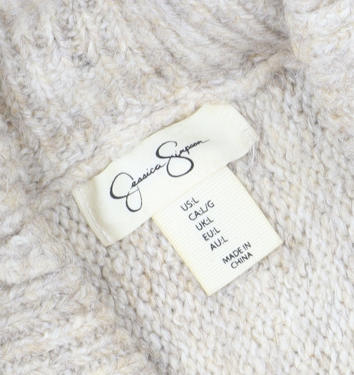 Jessica Simpson Women's Beige Roll Neck Jumper L