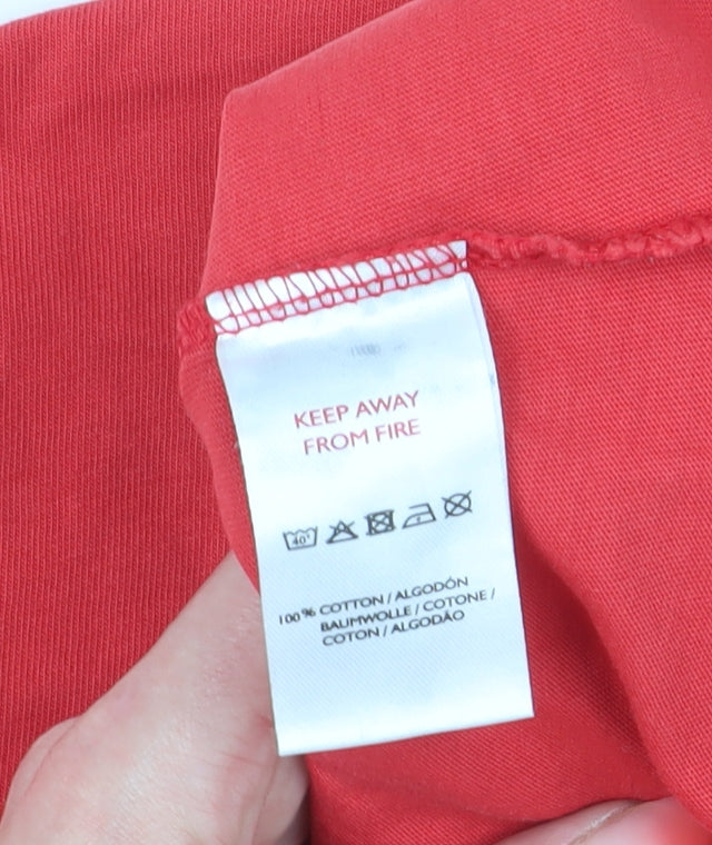 Urban Outfitters Women's Red Cropped T-Shirt - Size M, Cosmos Print