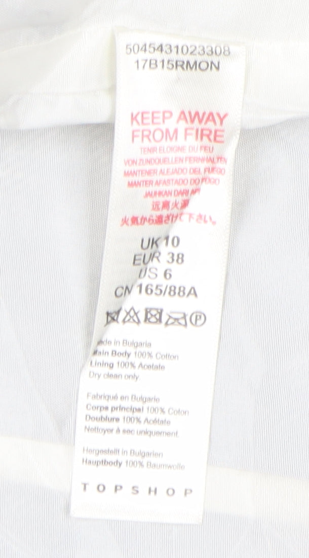 Topshop Women’s Grey Blazer, Size 10, Double-Breasted