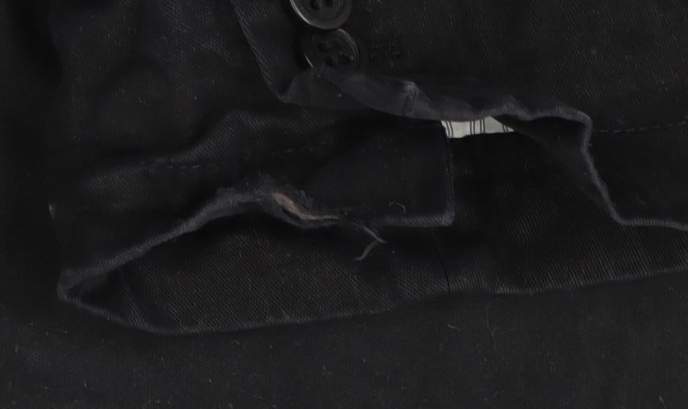 Bugatti Men's Black Cotton Blazer, Size 44R (Est), Casual Wear