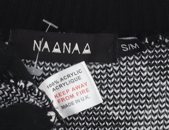 Naanaa Women's Black Sleeveless Argyle Knit Vest Size S/M