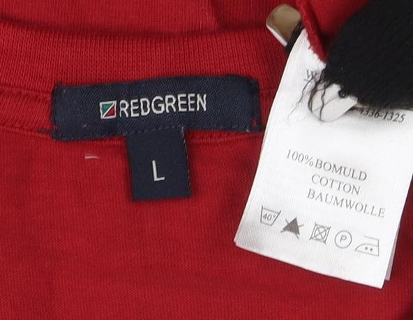 Red Green Men's Red L Solid Short Sleeve T-Shirt