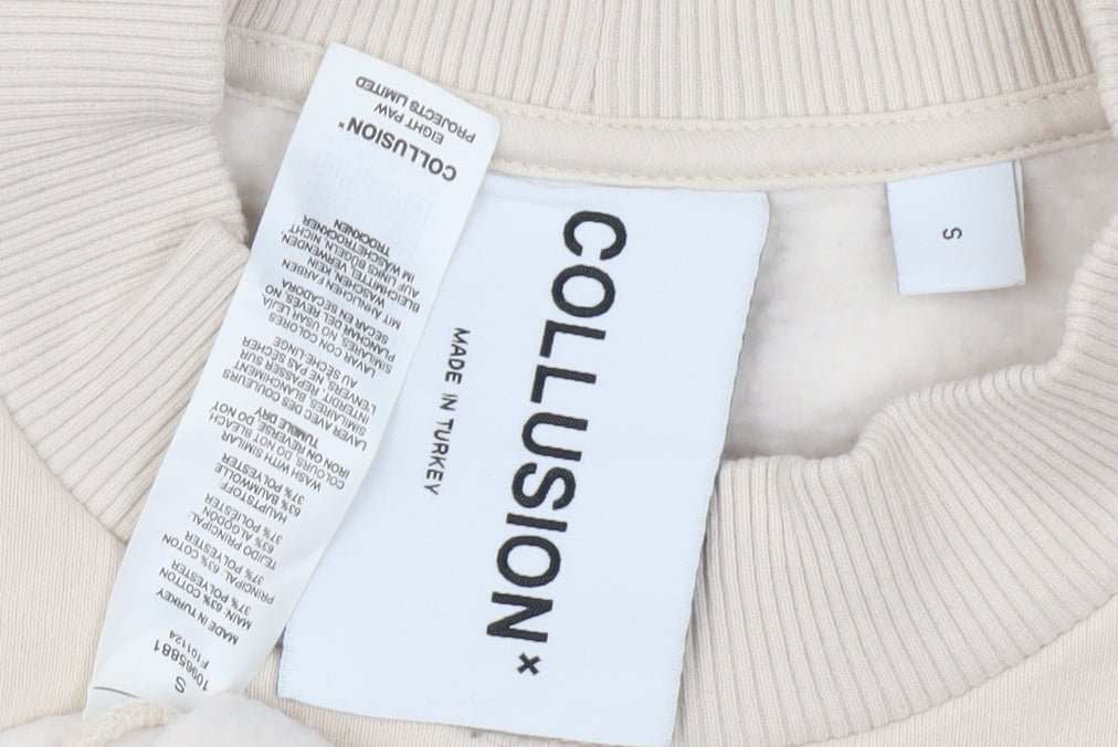 COLLUSION Men's Beige Pullover Sweatshirt S