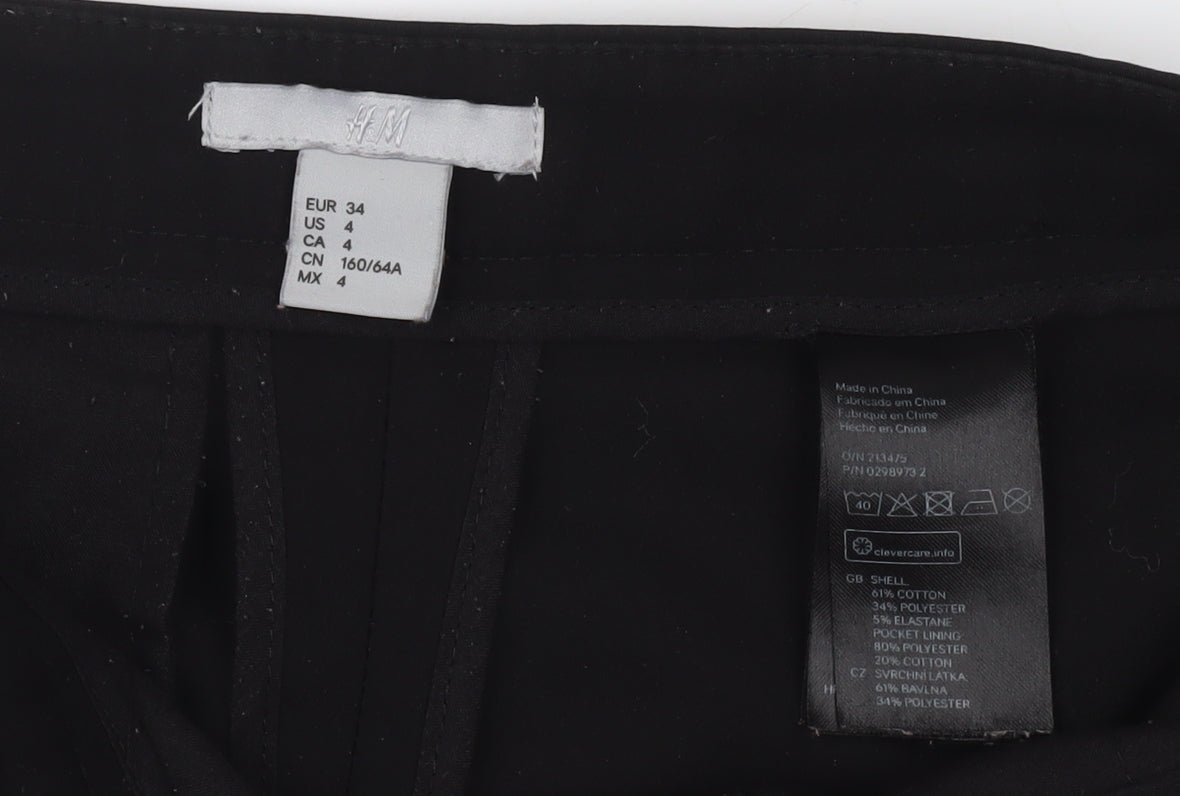 H&M Women's Black Cropped Trousers Size 6