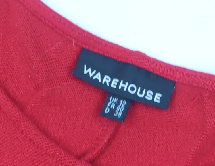 Warehouse Women Red Fit & Flare Short Dress