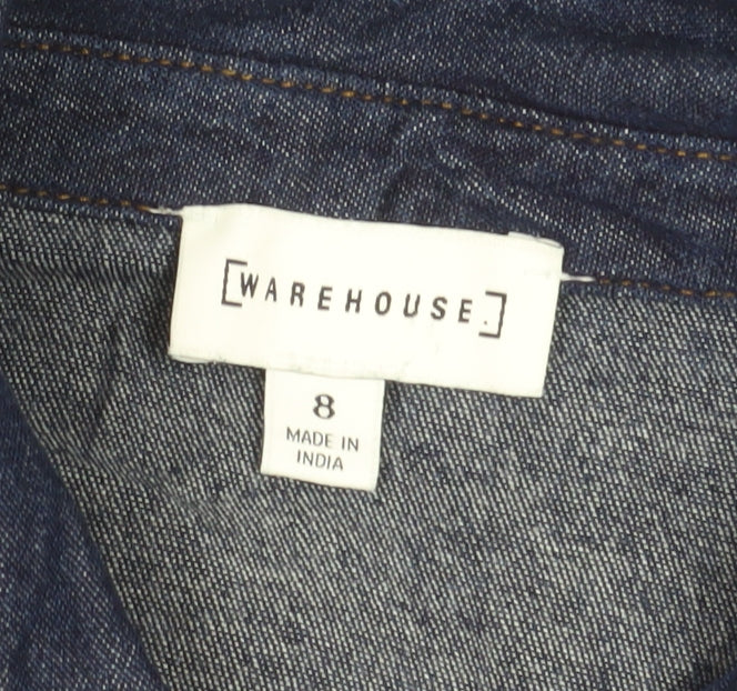 Warehouse Women's Blue Denim Shirt Dress, Size 8