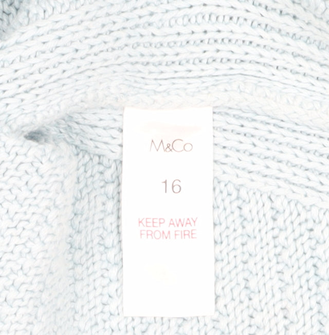 M&Co Women's Light Blue Pullover Jumper Size 16