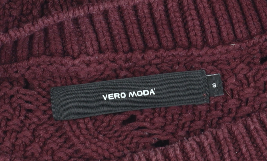 Vero Moda Women's Red Pullover Jumper, S, Crew Neck, Knit