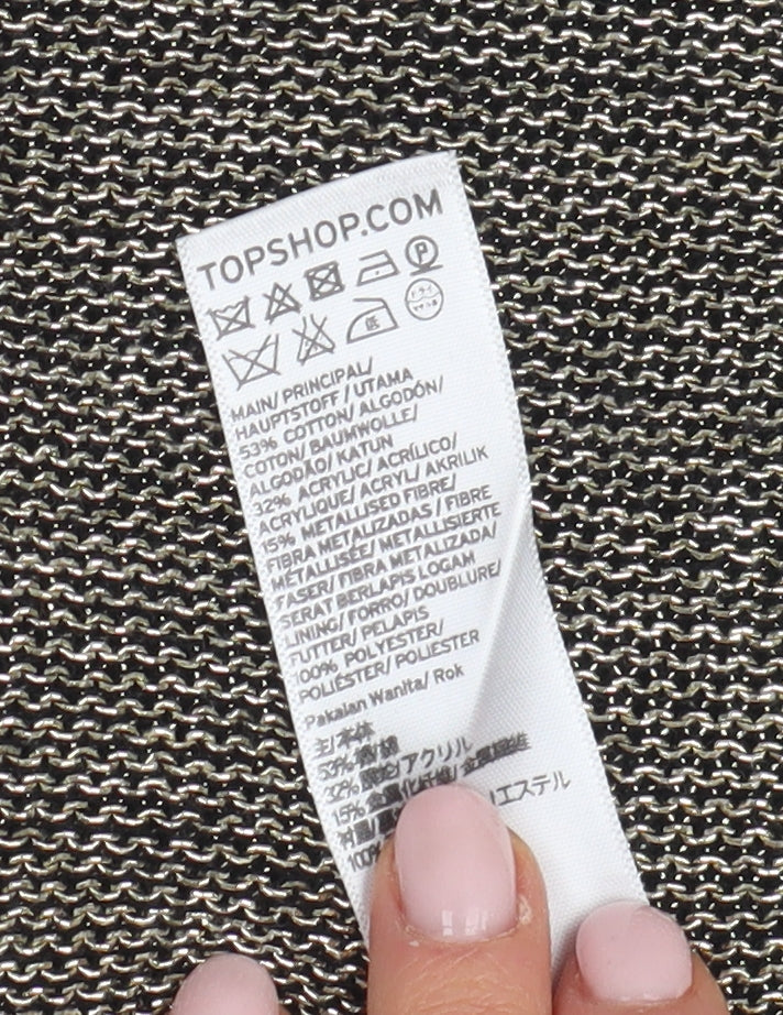 Topshop Women's Grey Midi Pencil Skirt, Size 8