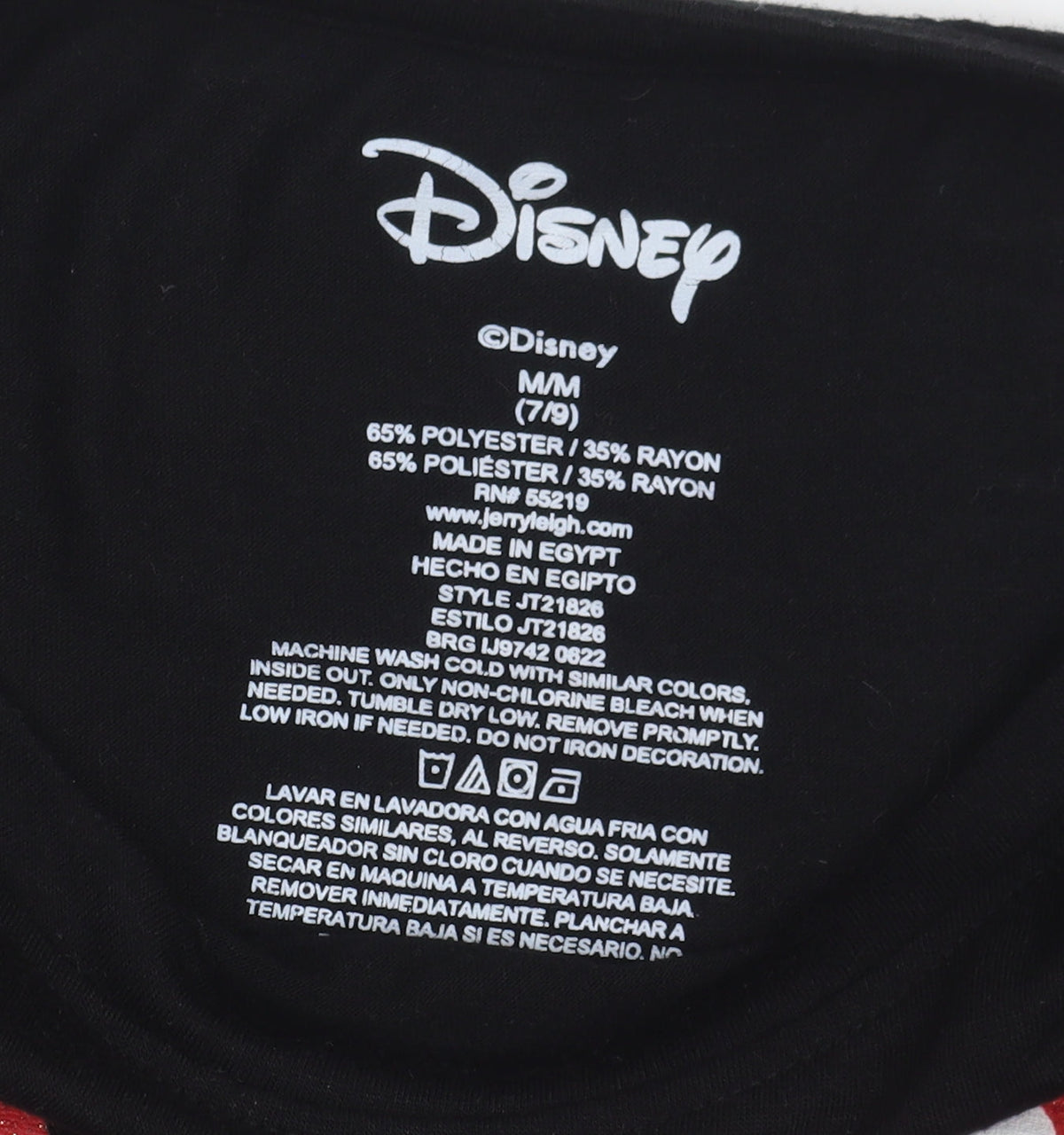 Disney Minnie Mouse Black T-Shirt, Unisex Adults M