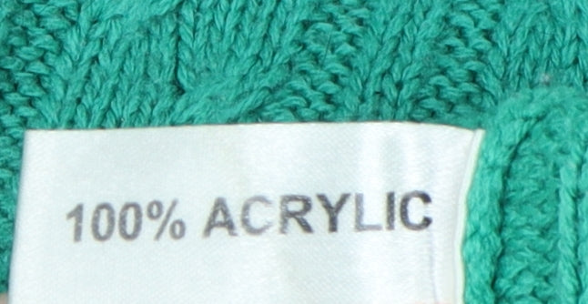 ISLE Women's Green Cable-Knit Pullover Jumper M