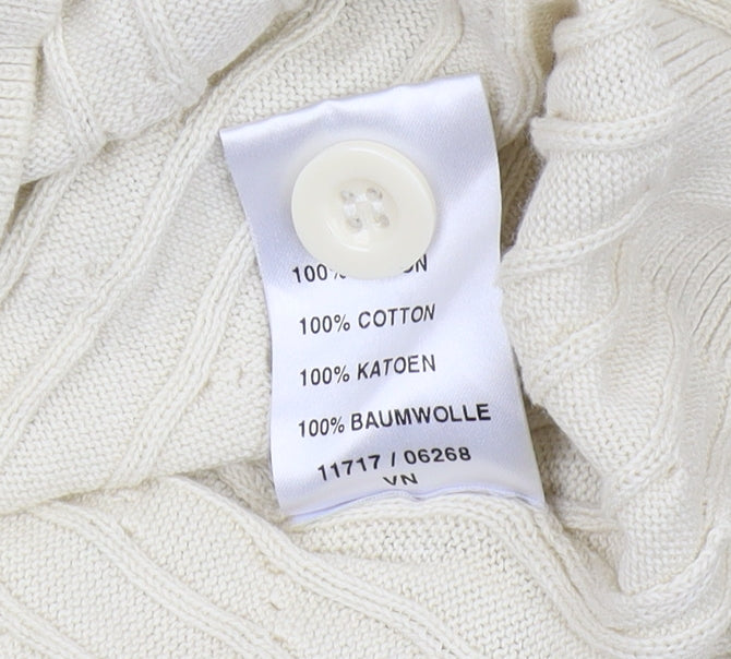 Happy D Women's Ivory Cable Knit Pullover Jumper L
