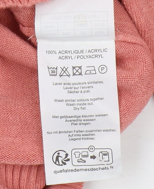Damart Women's Pink Mock Neck Pullover Jumper